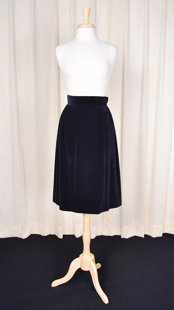 80s does 1950s Vintage Black Velvet Skirt