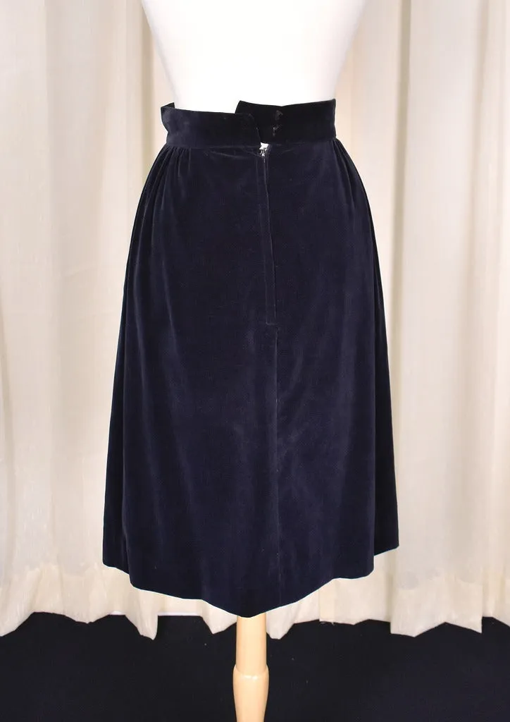 80s does 1950s Vintage Black Velvet Skirt