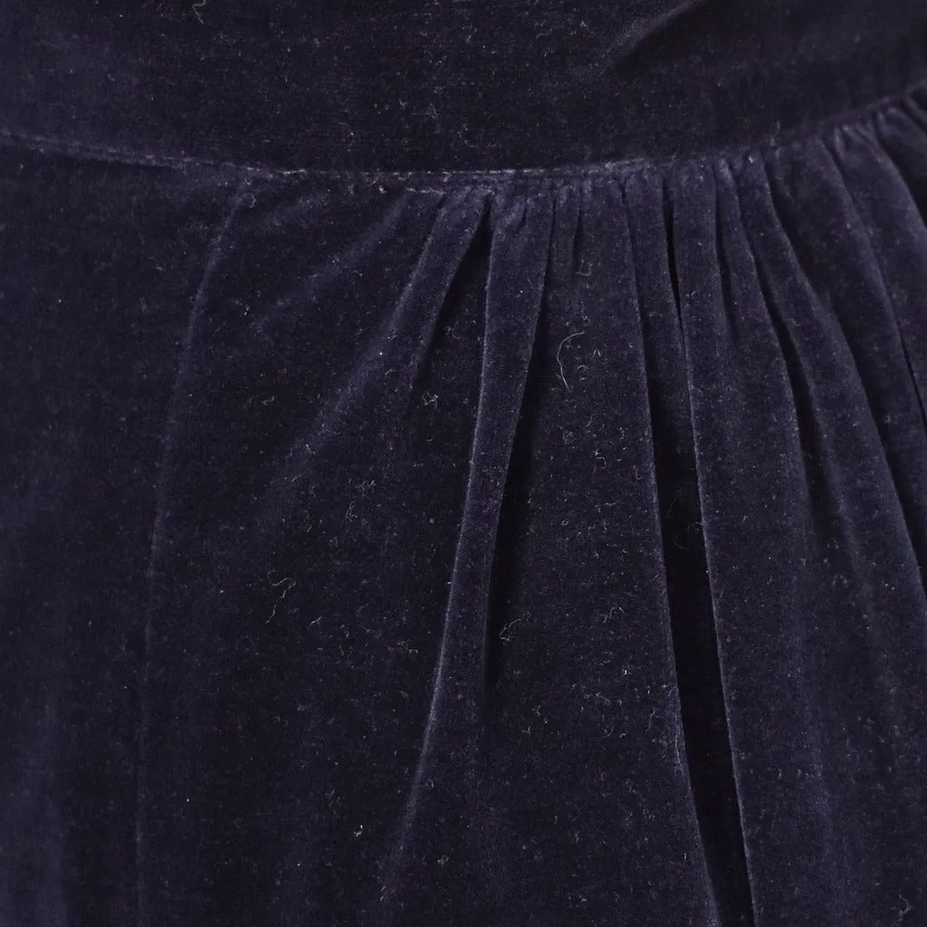 80s does 1950s Vintage Black Velvet Skirt