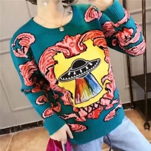 Aesthetic UFO Knitted Sweater