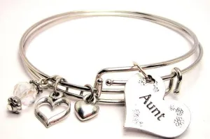 Aunt Heart Expandable Bangle Bracelet Set