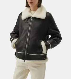 Aviator B3 Bomber Women's Shearling Leather Jacket