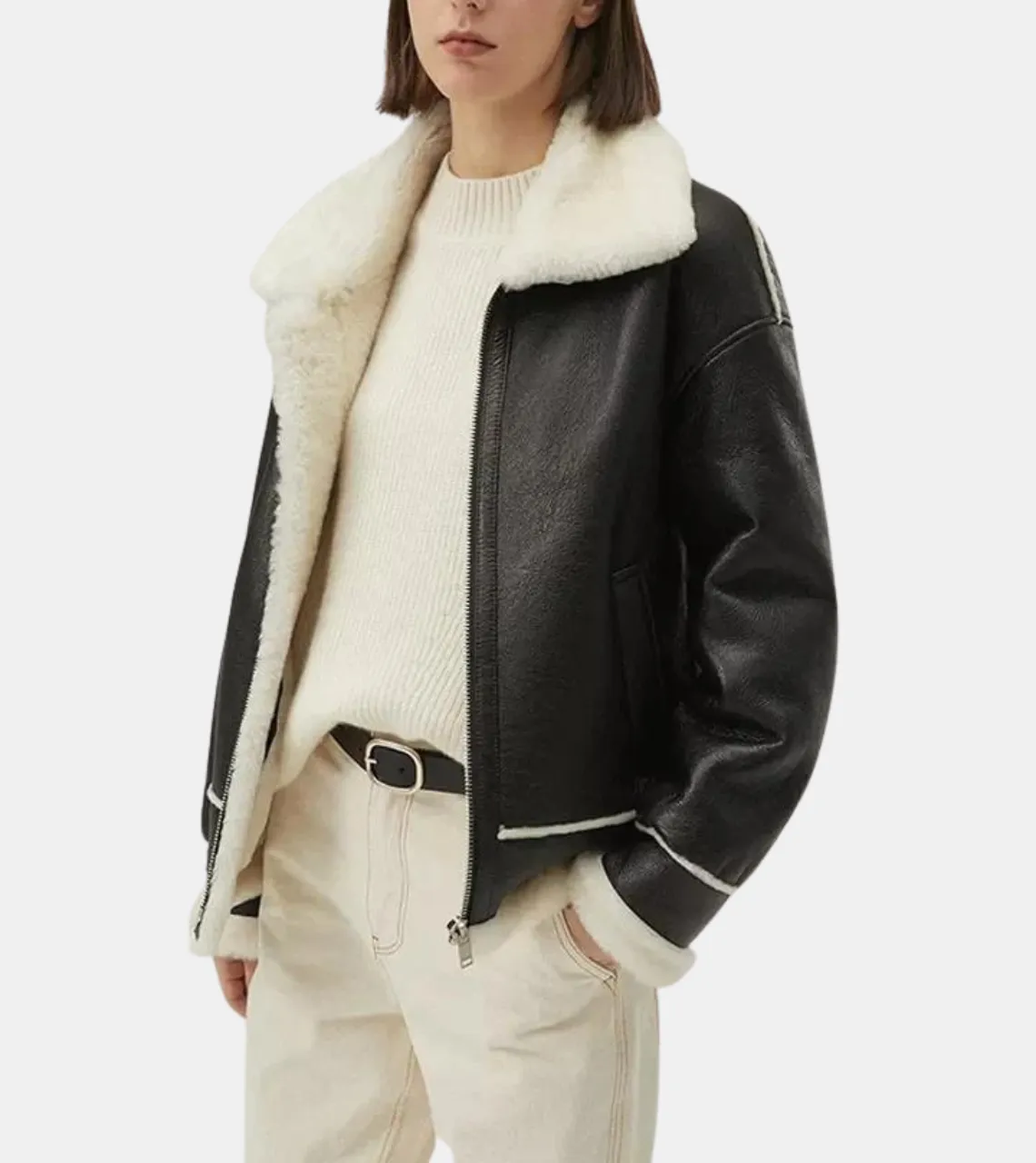 Aviator B3 Bomber Women's Shearling Leather Jacket