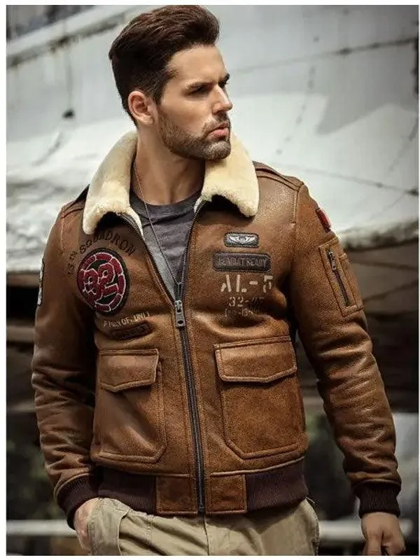 B3 Flying Leather Bomber Jacket