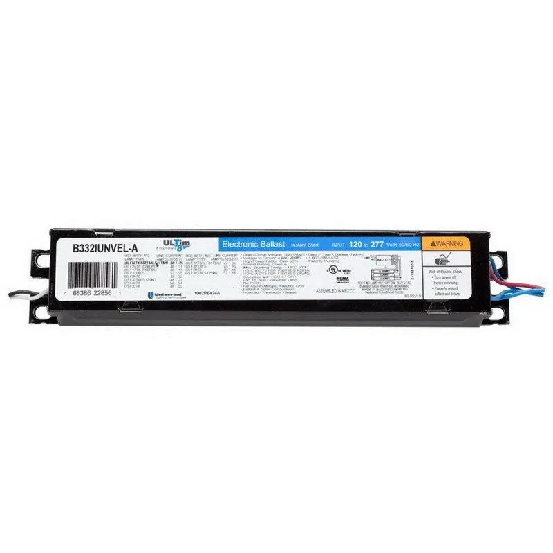 B332IUNVEL-A000I - 3 Lamp - F32T8ES Electronic Ballast - 120/277v - Instant Start