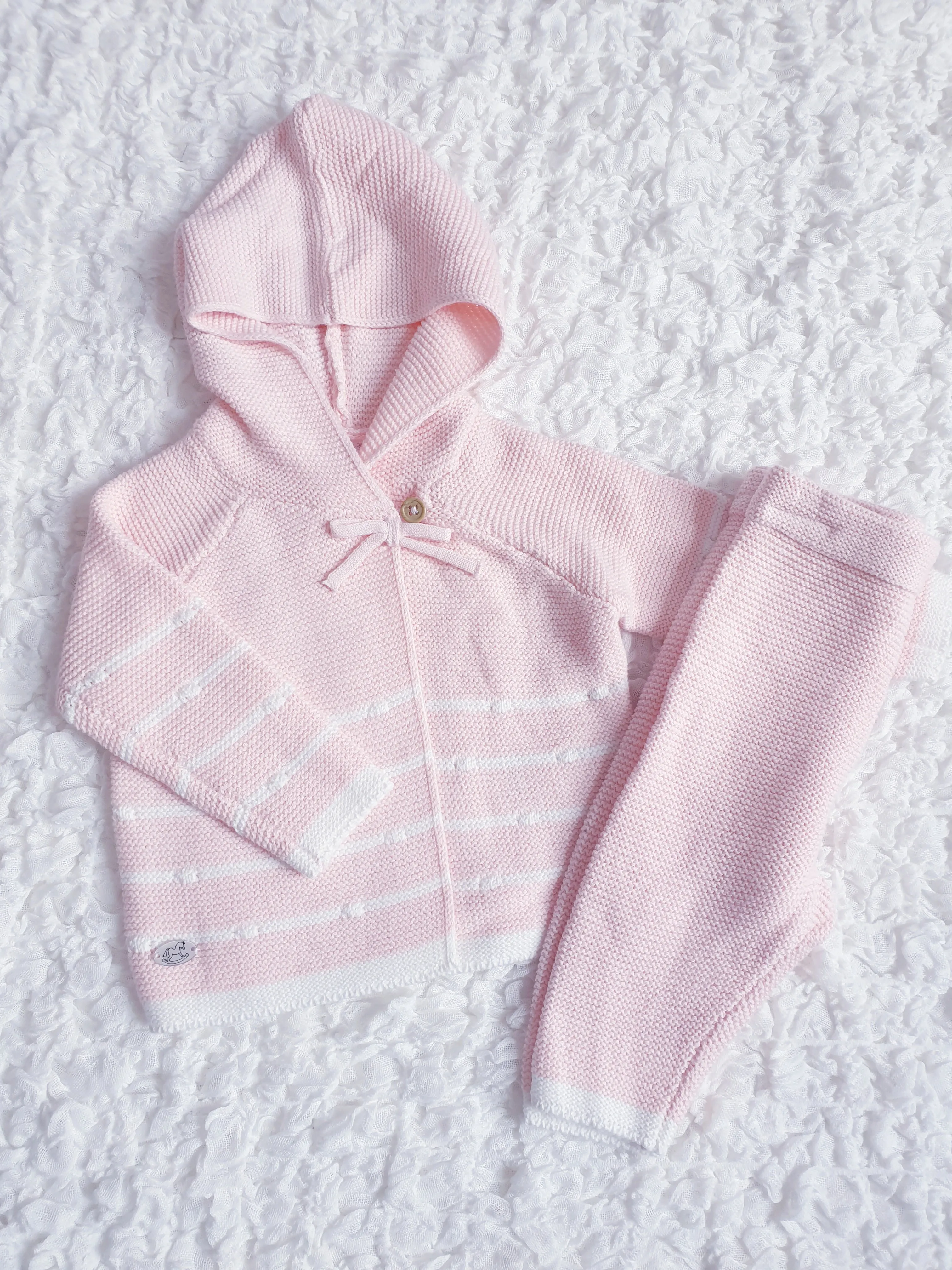 Baby Girls Pink Knitted Cardigan Set