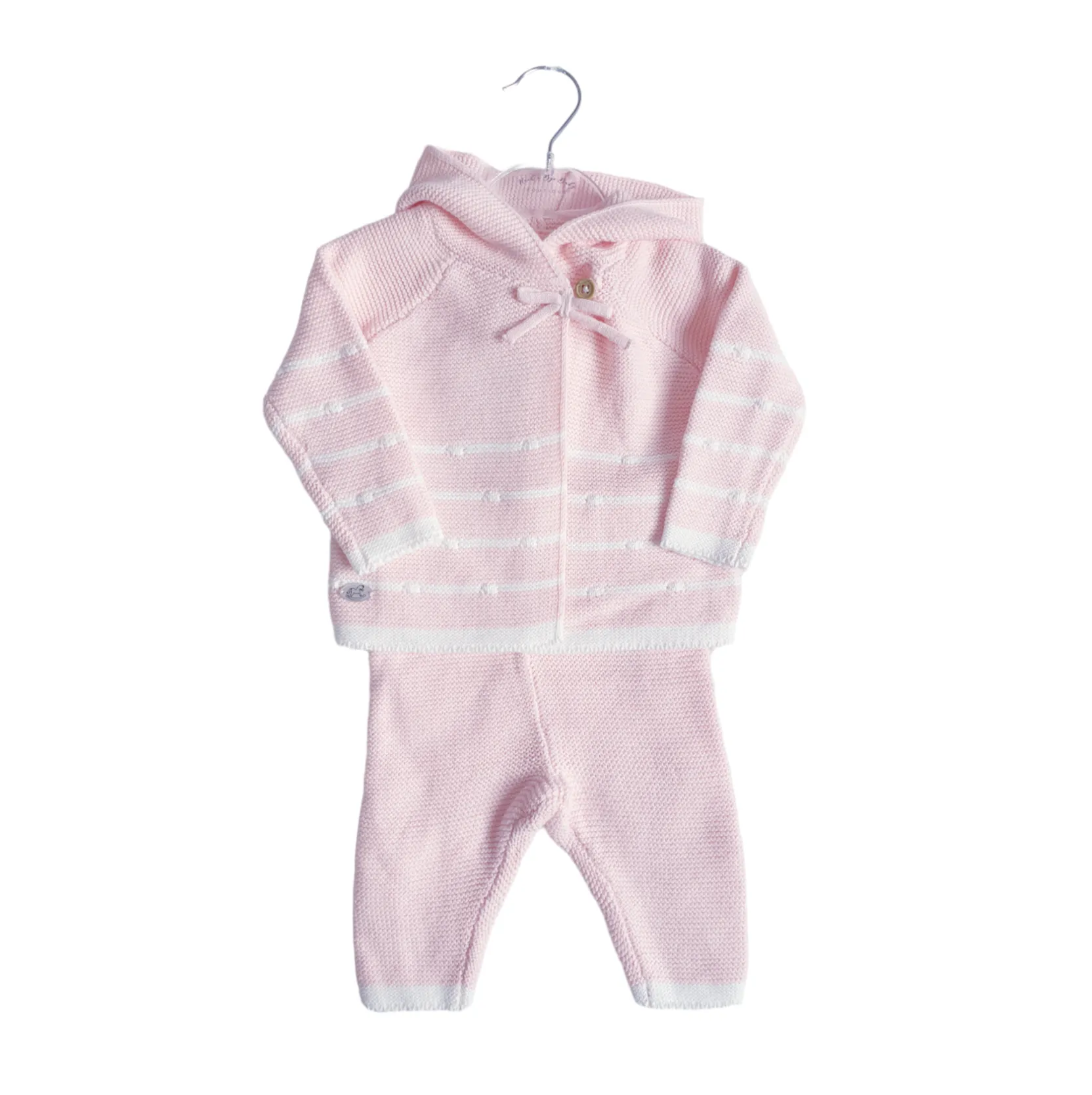 Baby Girls Pink Knitted Cardigan Set