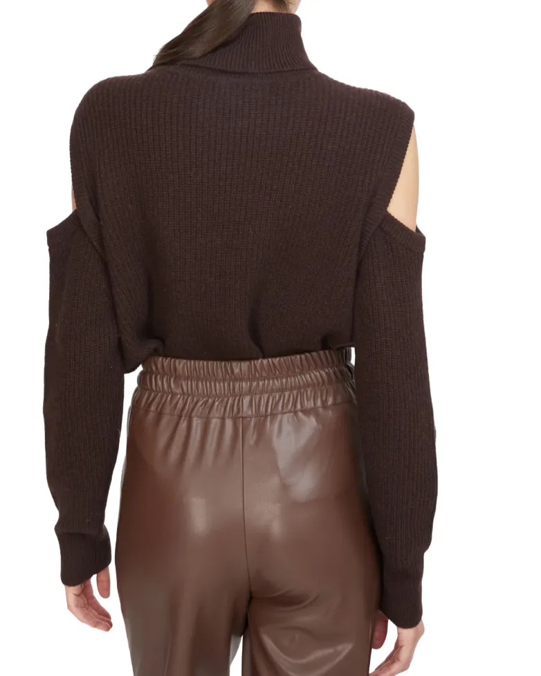 Bibi Cut Out Sweater - Deep Brown