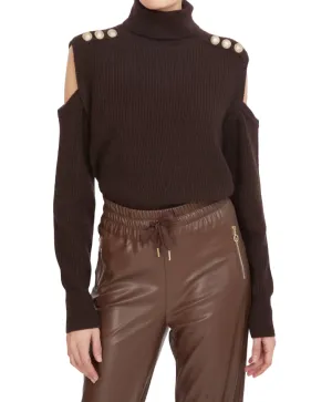 Bibi Cut Out Sweater - Deep Brown