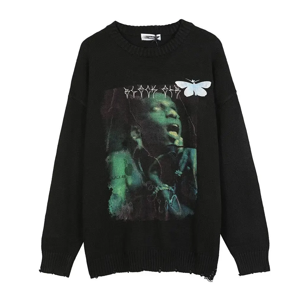 Black Air Butterfly Oversized Sweatshirt