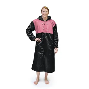 Black & Pink Solid Swim Parka