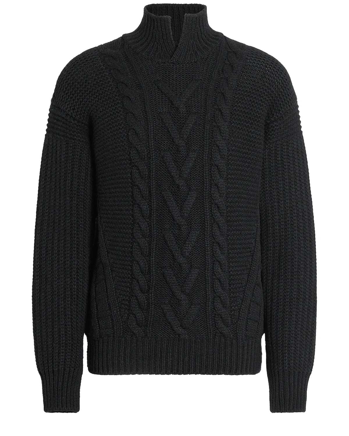 Black Ribbed Oasi Cashmere Turtleneck