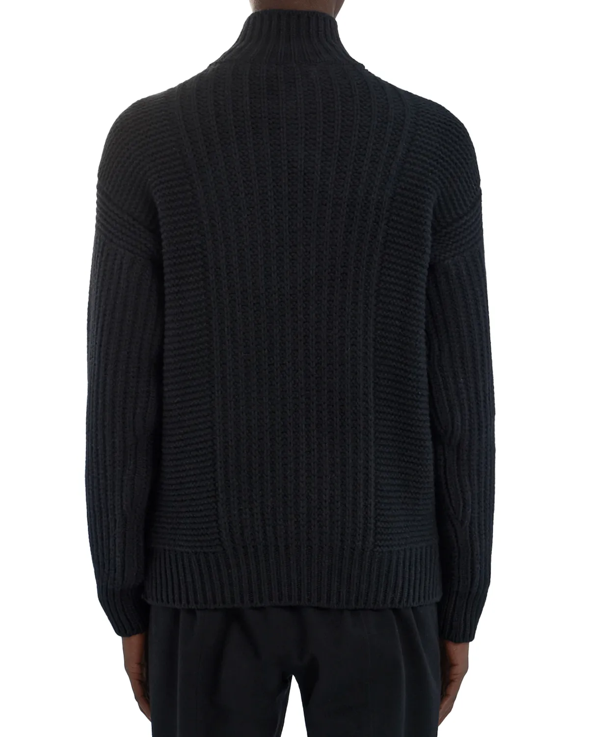 Black Ribbed Oasi Cashmere Turtleneck