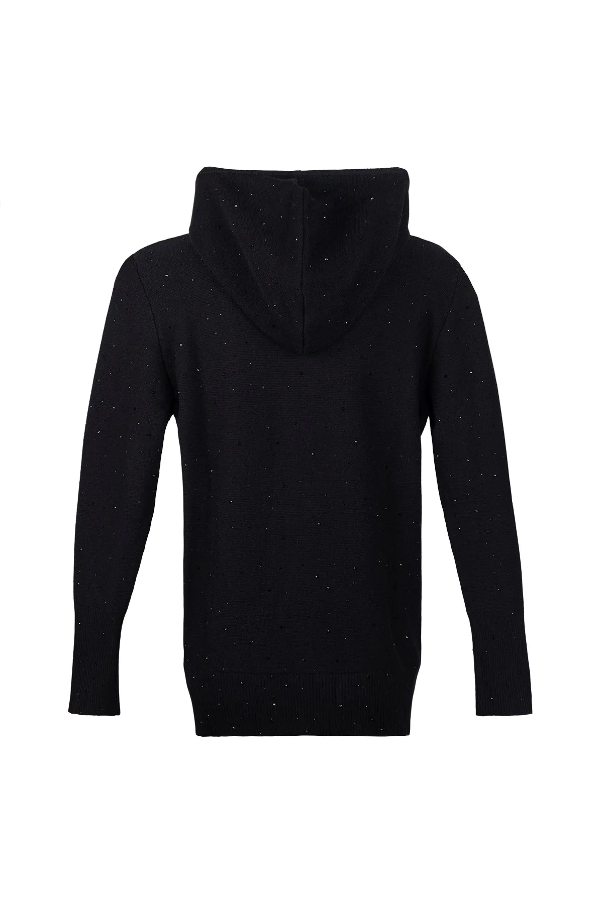 Black Sky Australian Wool and Cashmere Stonewashed Hooded Cardigan