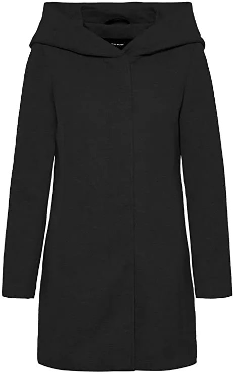 Black Solid Ladies Vmverodona Ls Jacket Noos Coat - Vero Moda