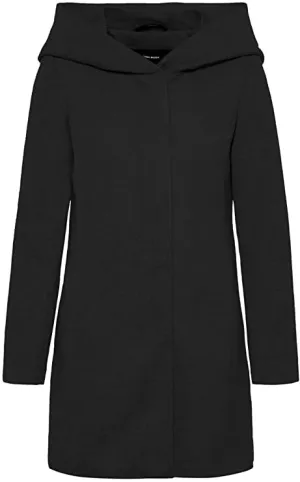 Black Solid Ladies Vmverodona Ls Jacket Noos Coat - Vero Moda