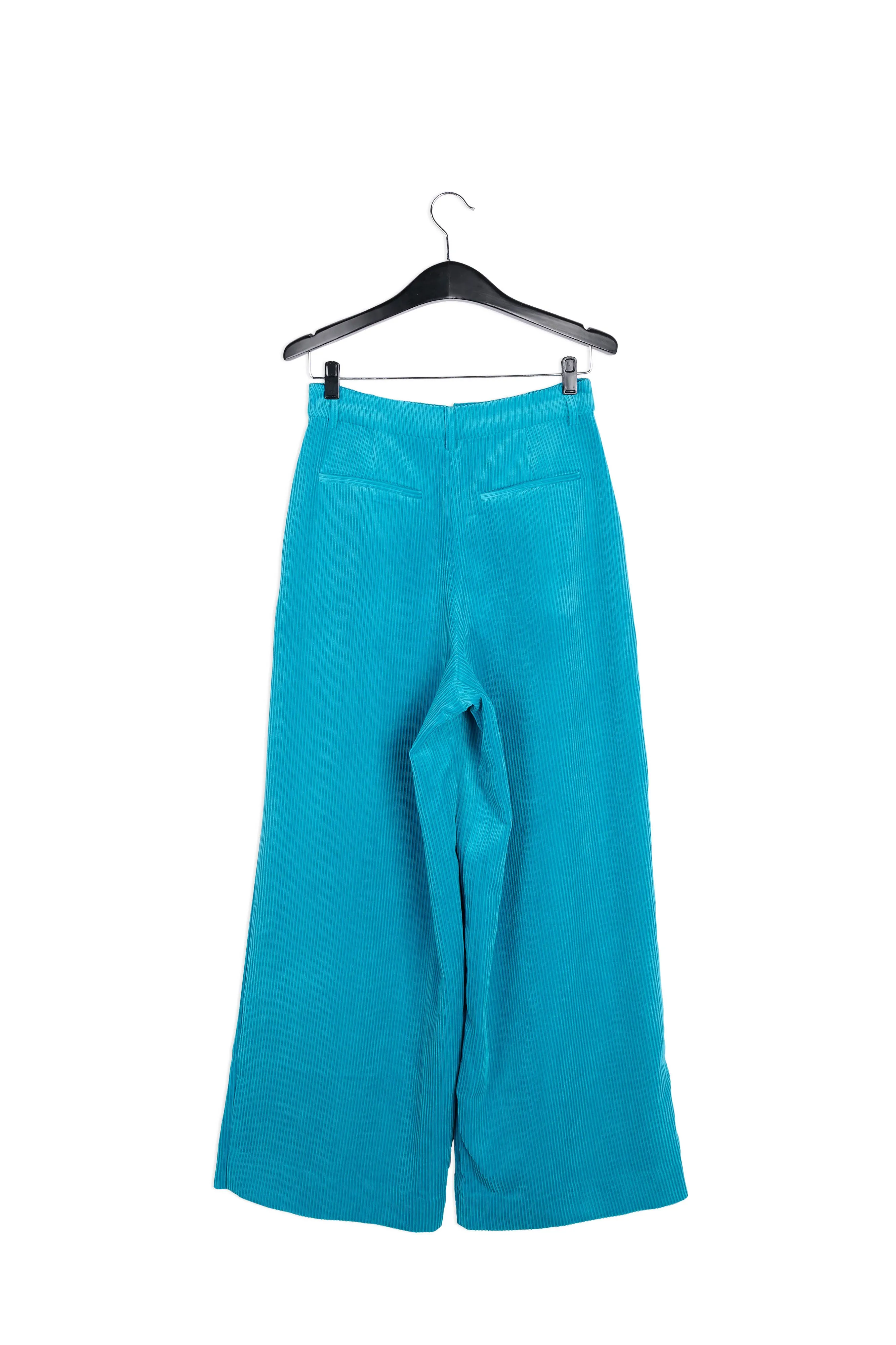 Blue wide-leg corduroy pants