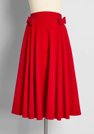 Bows Like Prose Velvet Swing Skirt