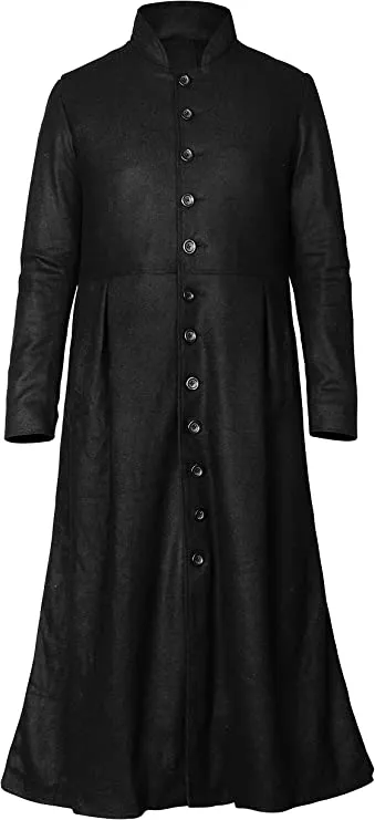 Brown Wool Coat Matrix Detective Neo Costume Keanu Reeves Steampunk Gothic Trench Coat - E Genius