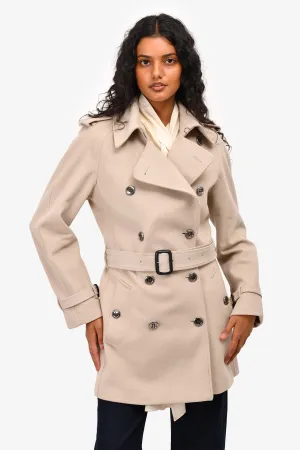 Burberry London Beige Wool/Cashmere Trench Coat with Belt Size 6 US