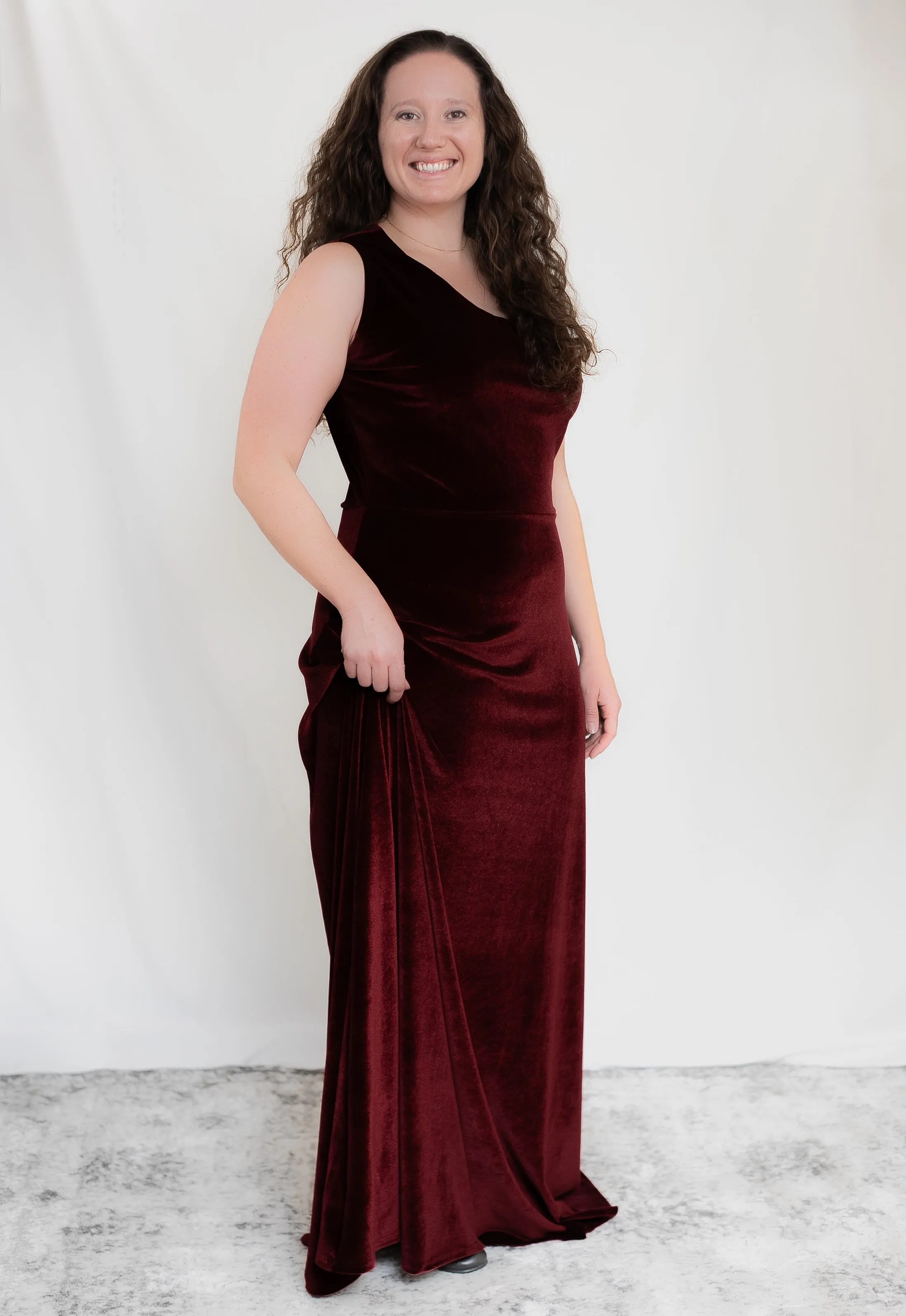 Burgundy Velvet Maxi Dress