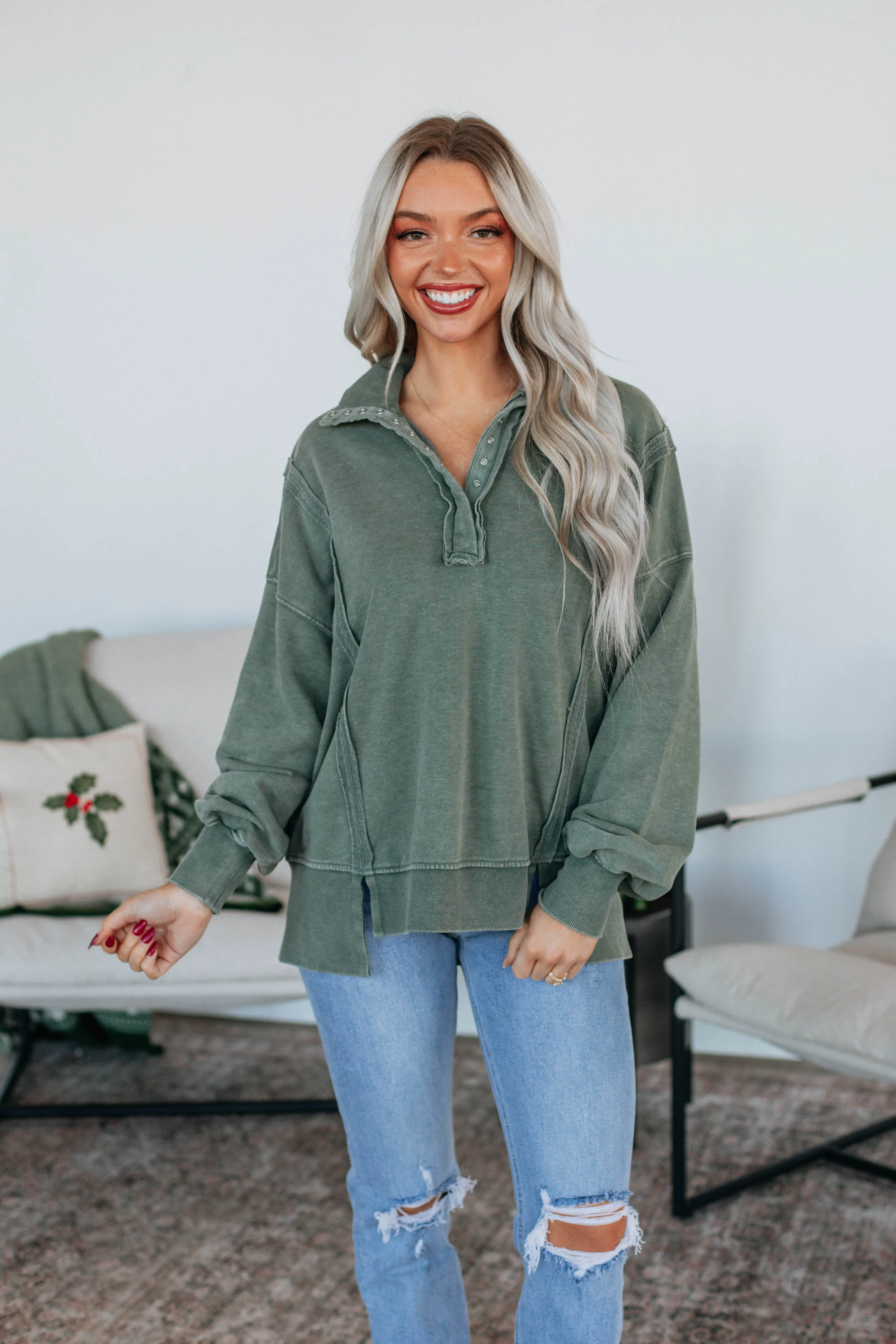 Cadence Pullover - Olive