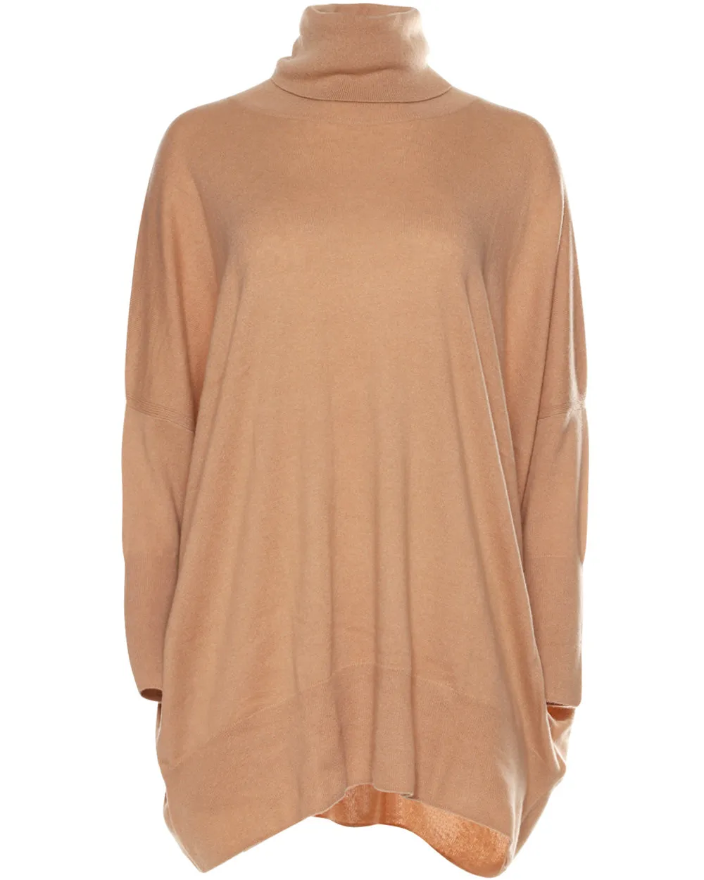 Camel Cashmere Adalynn Oversized Turtleneck