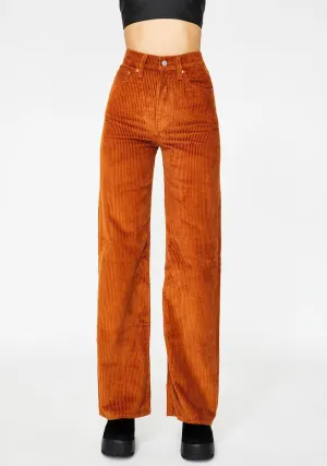 Caramel Ribcage Wide Leg Corduroy Pants