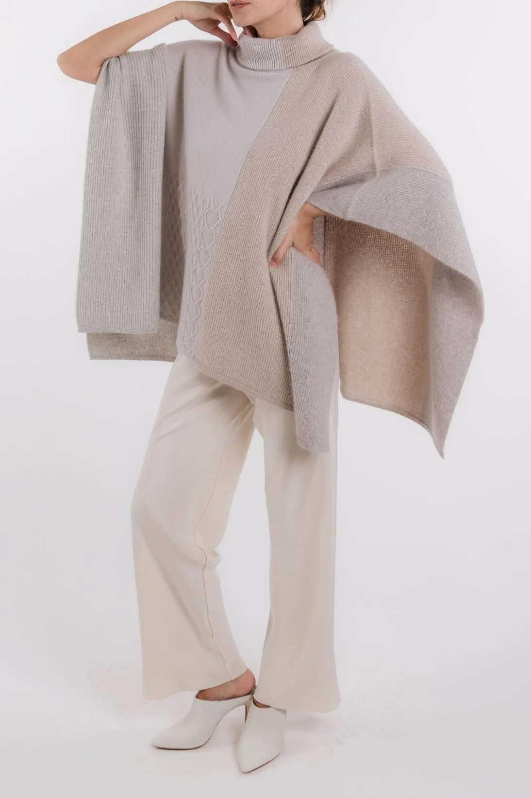 CASHMERE PATCHWORK PONCHO