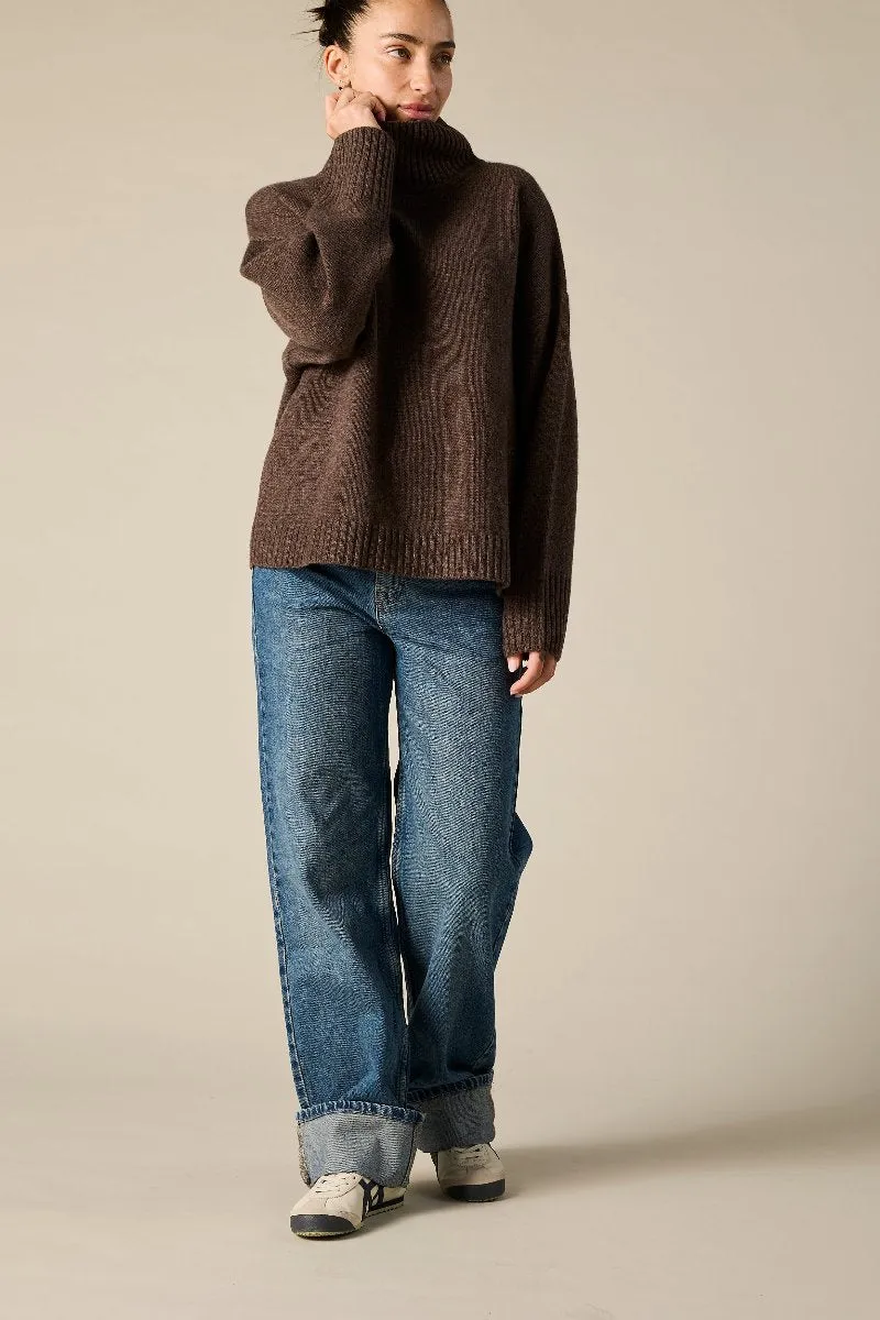 Cashmere Sunday Sweater in Woodland Brown