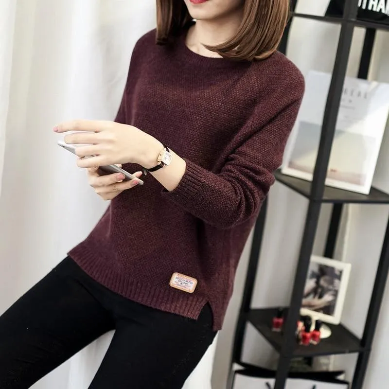 Casual Pullover Long Sleeve Knitted Sweater