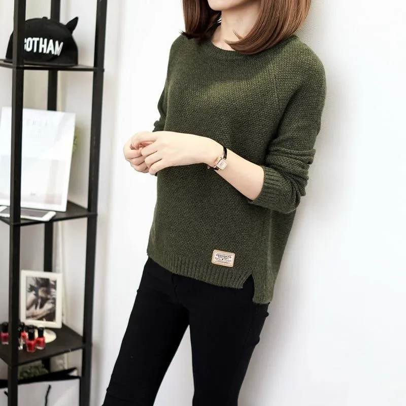 Casual Pullover Long Sleeve Knitted Sweater