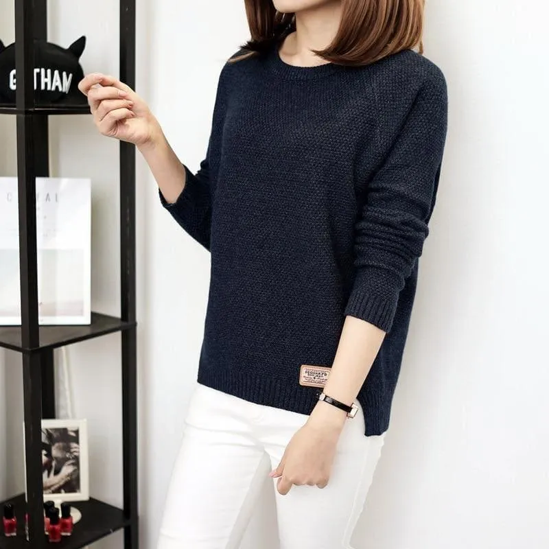 Casual Pullover Long Sleeve Knitted Sweater