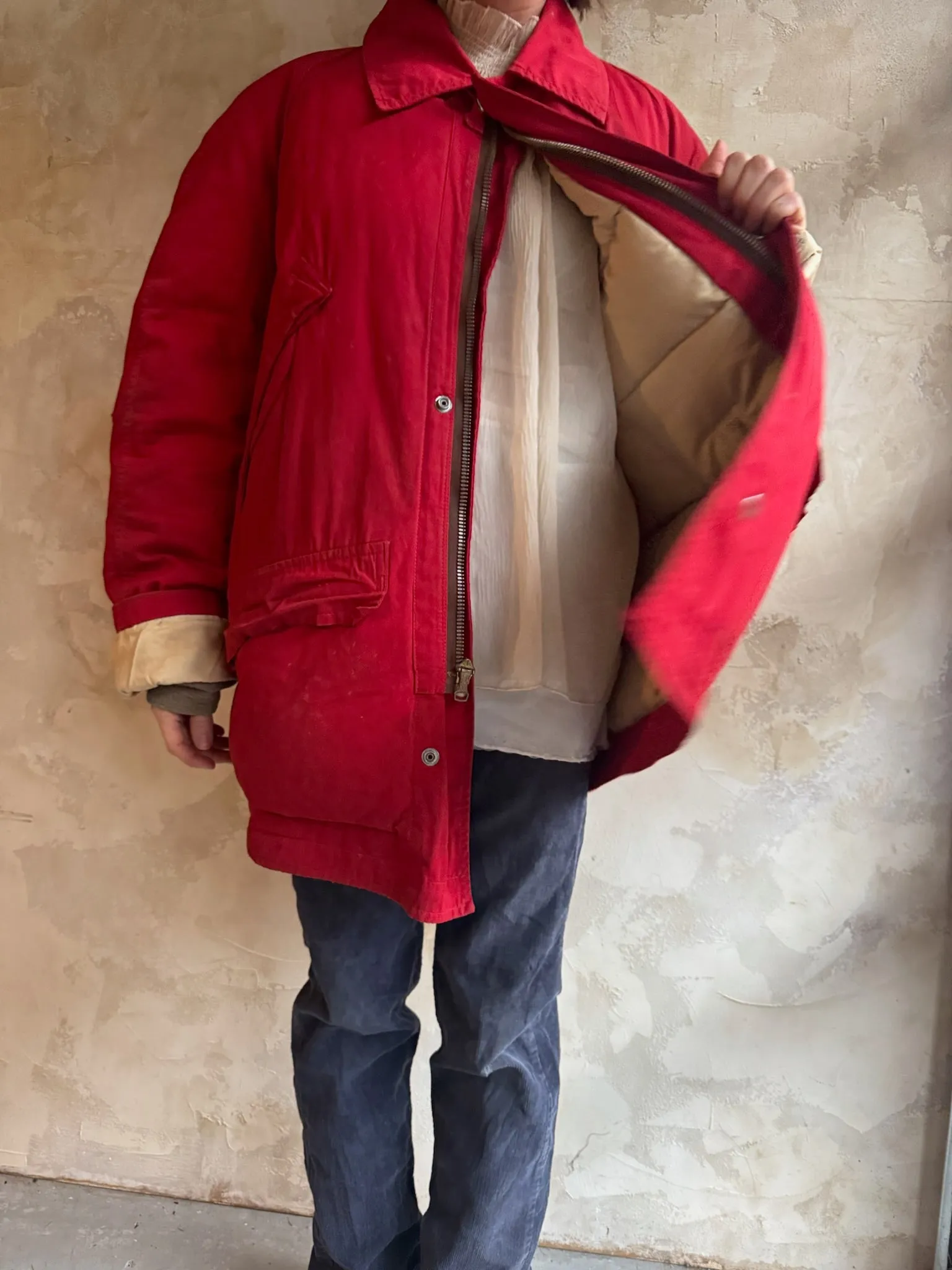 Cherry Red Down Jacket