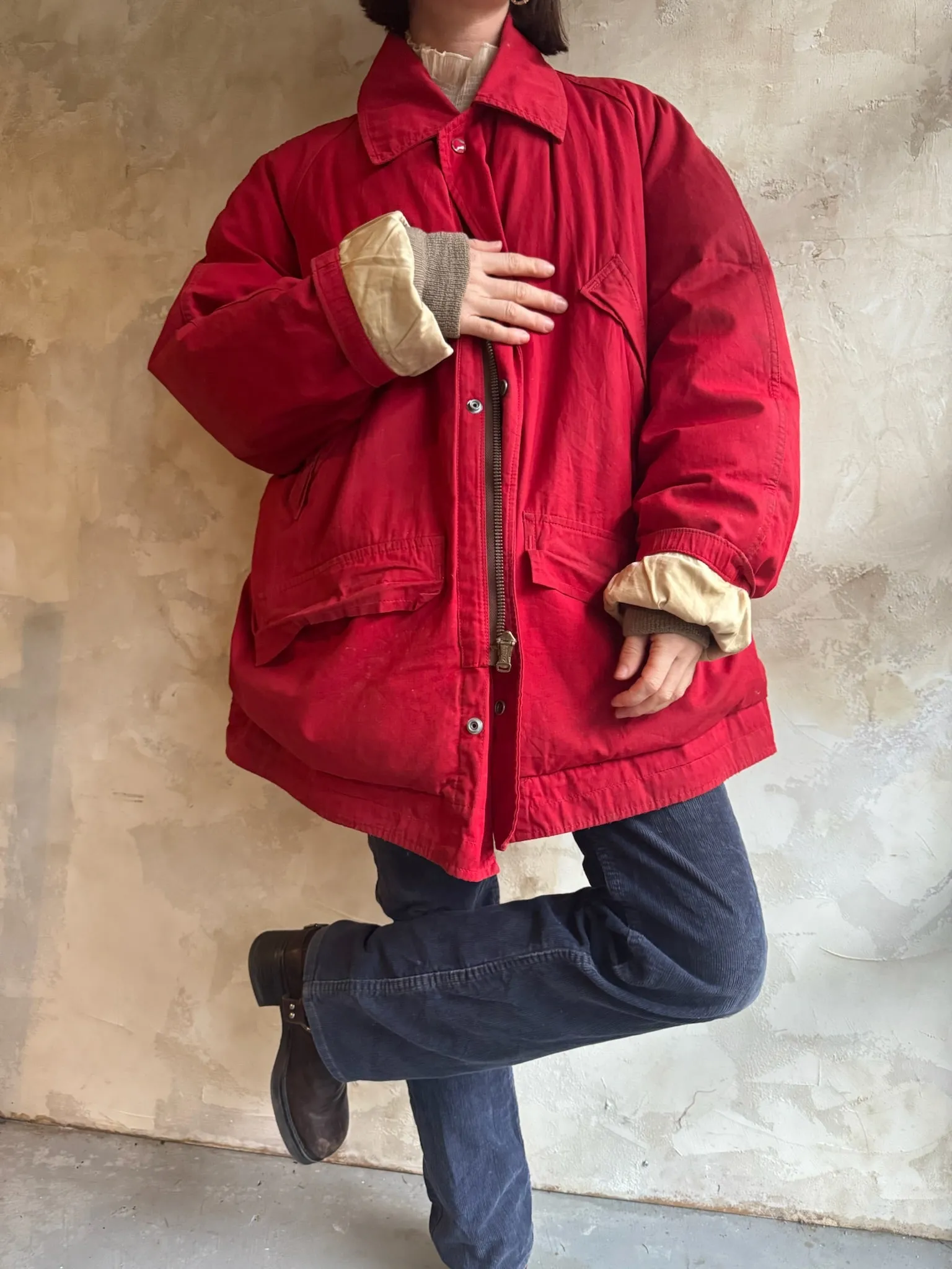 Cherry Red Down Jacket