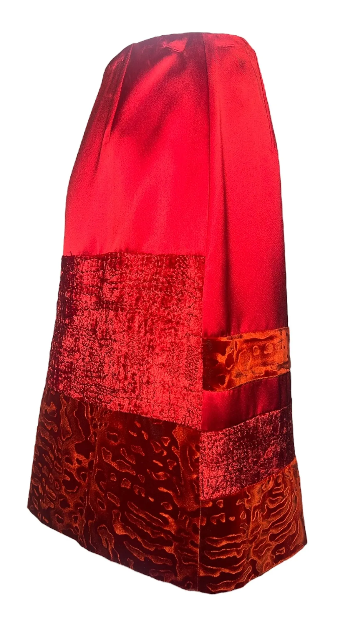 Christian LaCroix 1990s Bazar Crimson Velvet Multi-Design Skirt