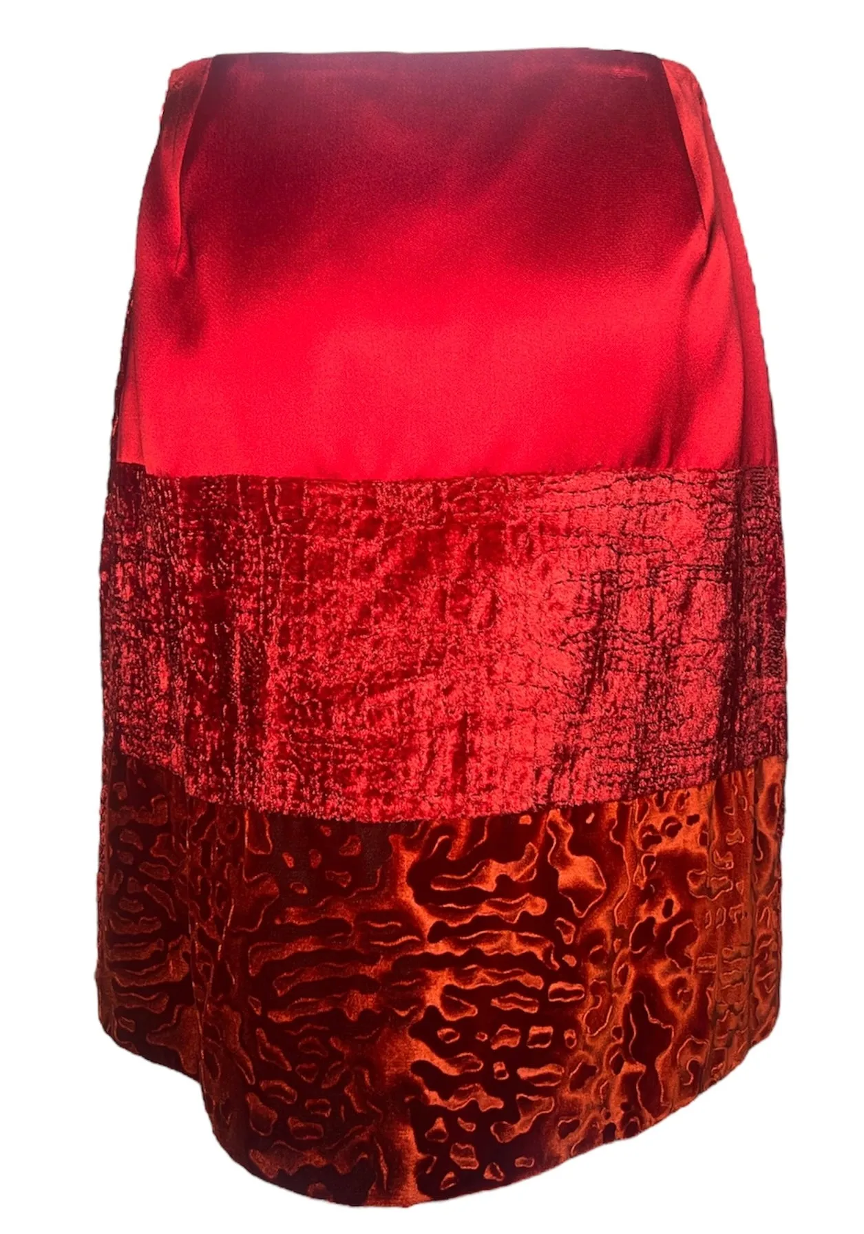 Christian LaCroix 1990s Bazar Crimson Velvet Multi-Design Skirt