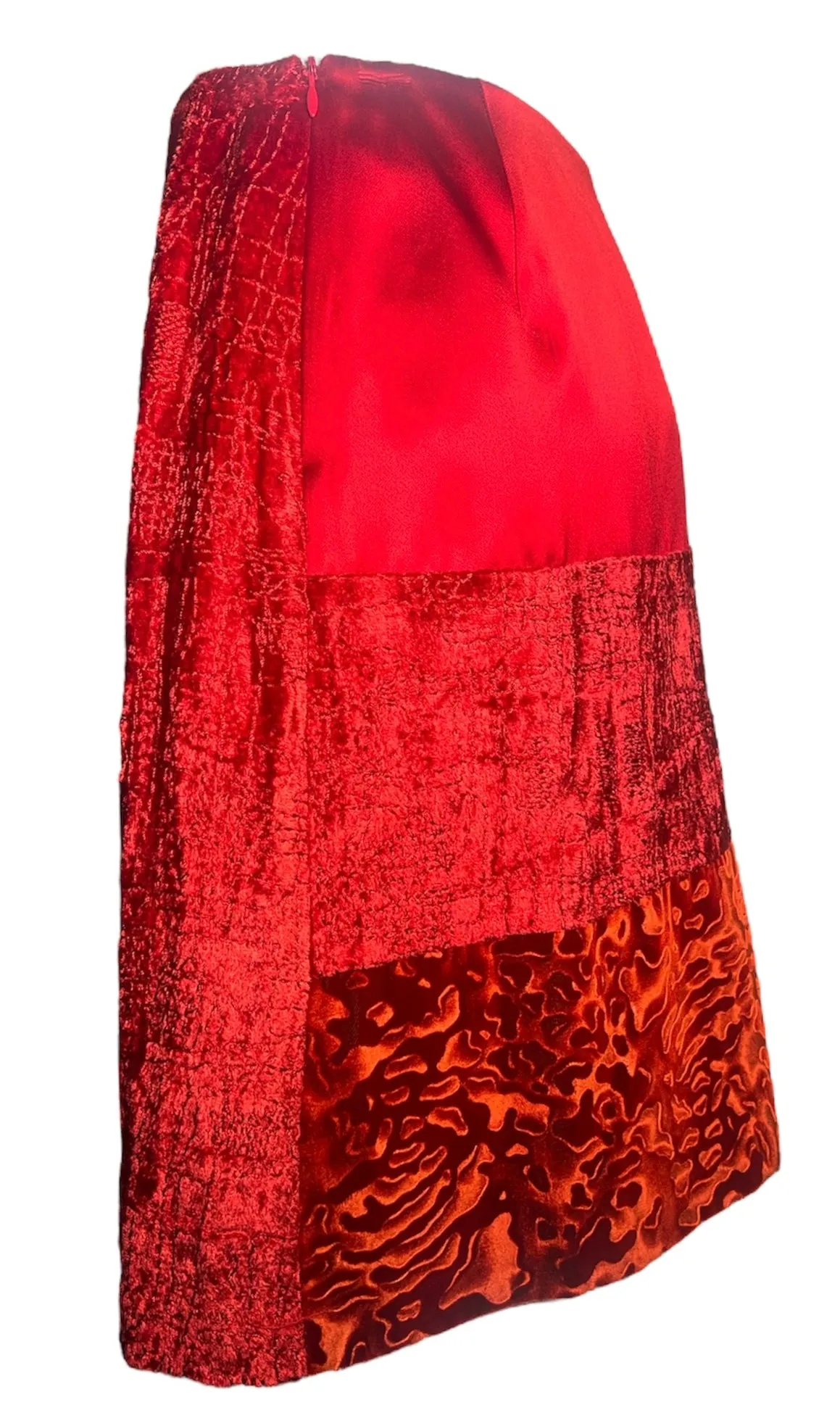 Christian LaCroix 1990s Bazar Crimson Velvet Multi-Design Skirt