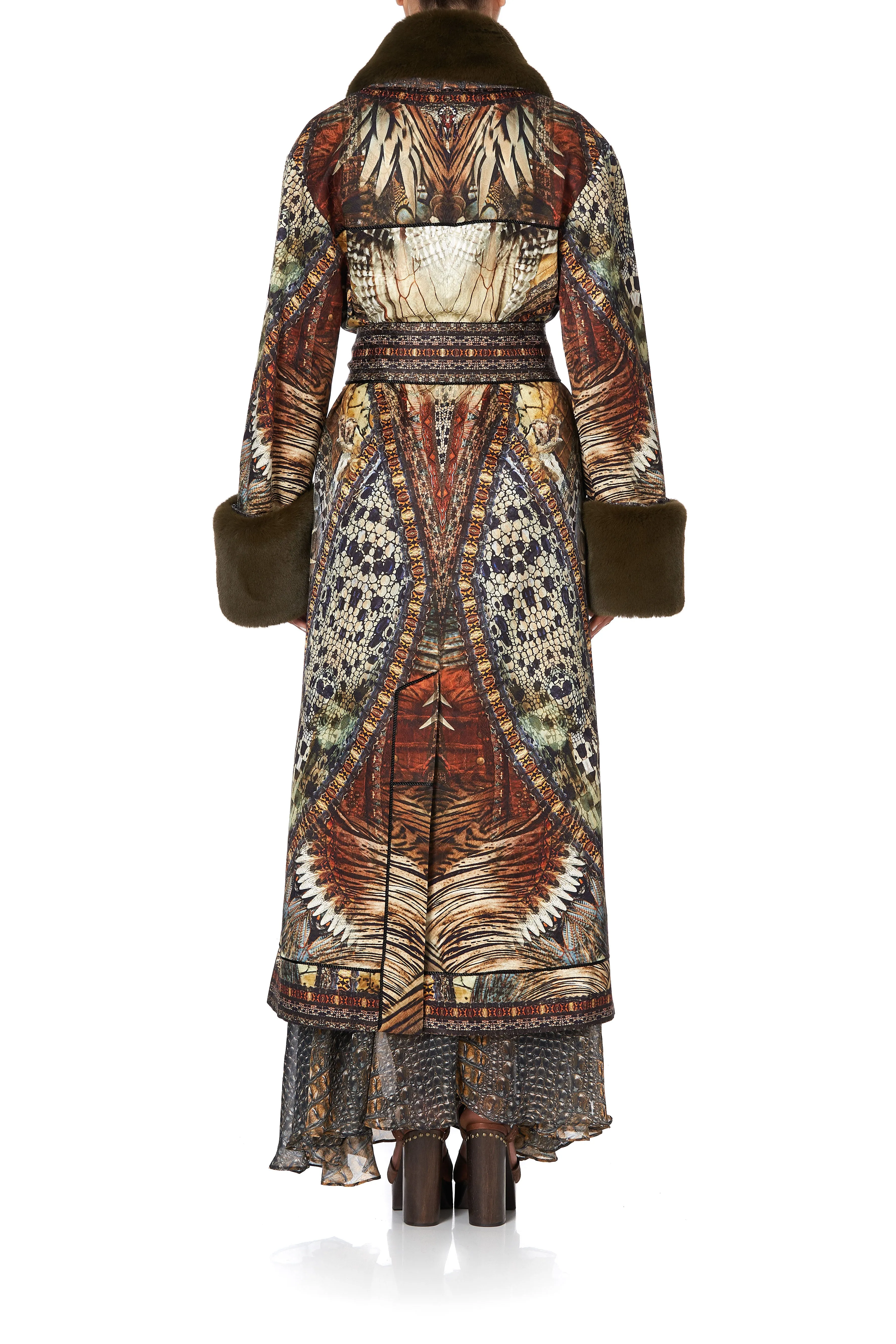 COAT WITH FUR CUFF AND COLLAR KAKADU CALLING