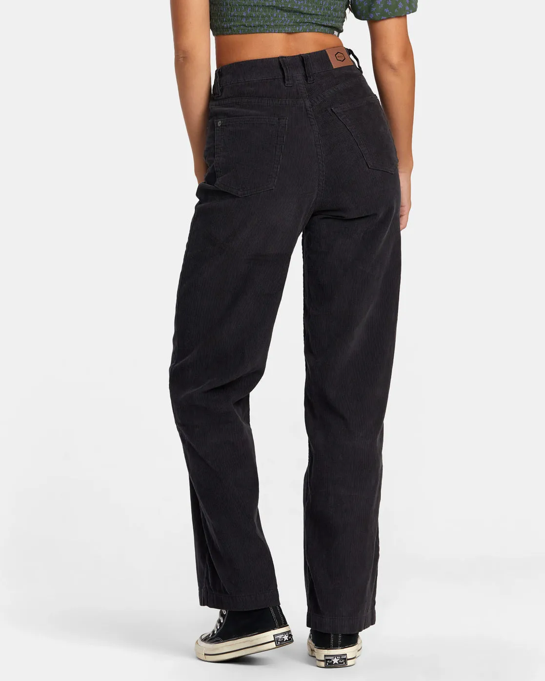 Coco Corduroy Wide Leg Pants - RVCA Black