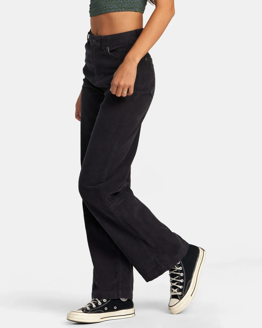 Coco Corduroy Wide Leg Pants - RVCA Black