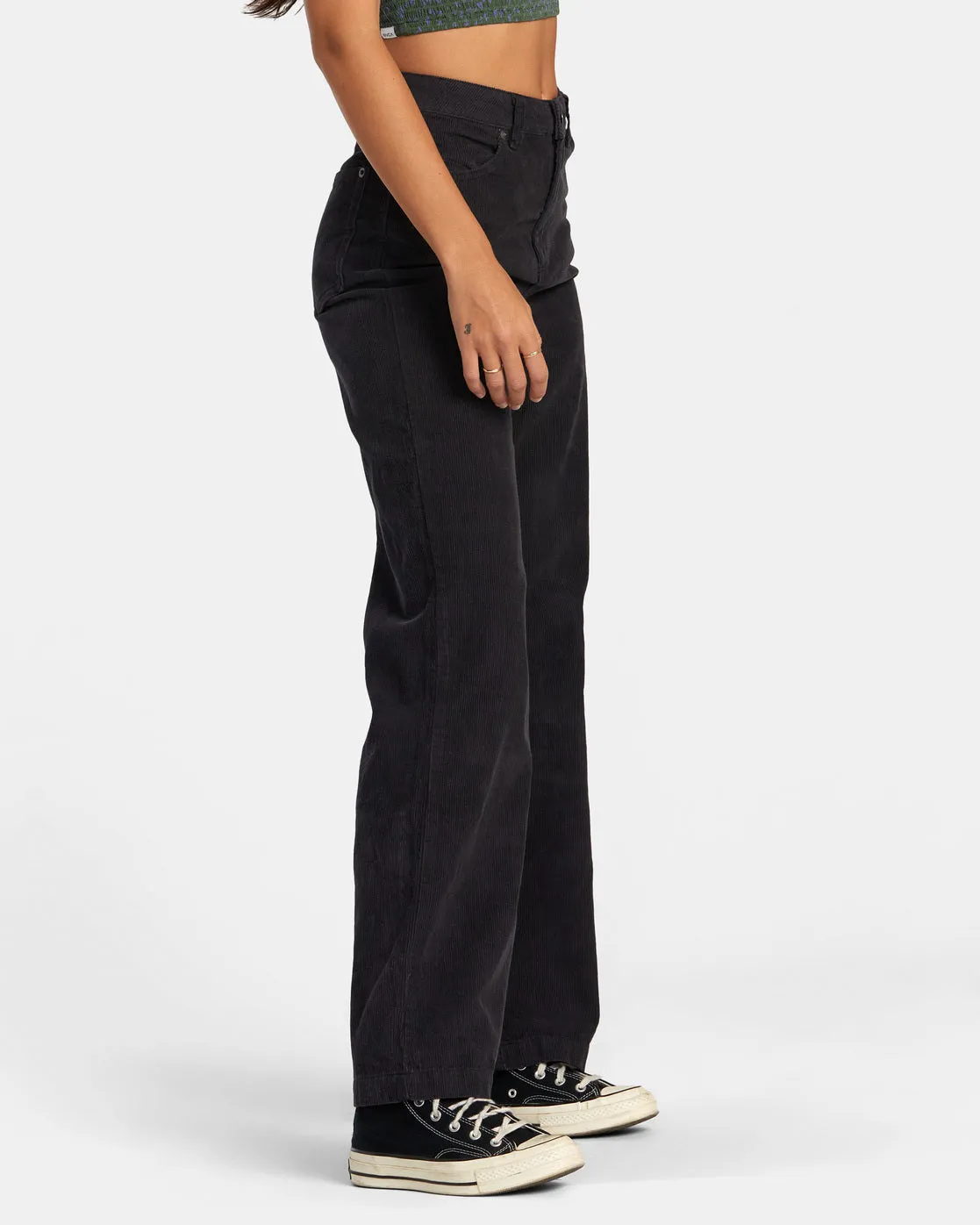 Coco Corduroy Wide Leg Pants - RVCA Black