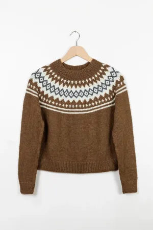 Covet Simone Yoke Pullover - Cognac