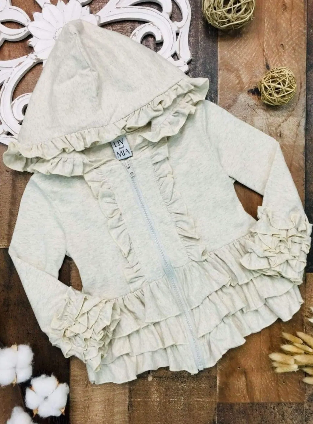 Cute N Cozy Ruffled Hoodie Jacket