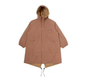 Diamond Quilt Parka | Brown Recycled Nylon