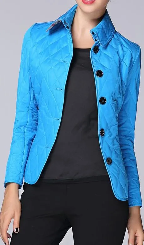 Diamond Quilted Jacket in Blue