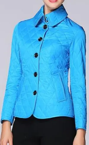 Diamond Quilted Jacket in Blue