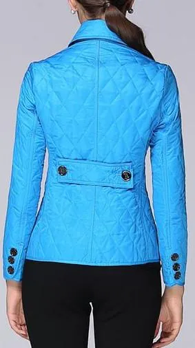 Diamond Quilted Jacket in Blue