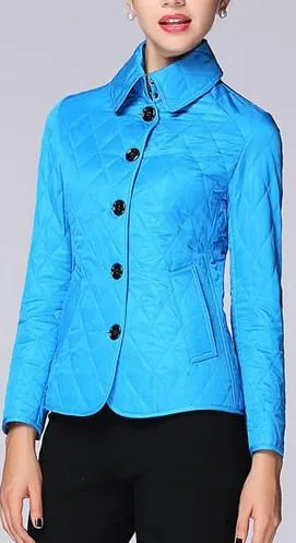 Diamond Quilted Jacket in Blue