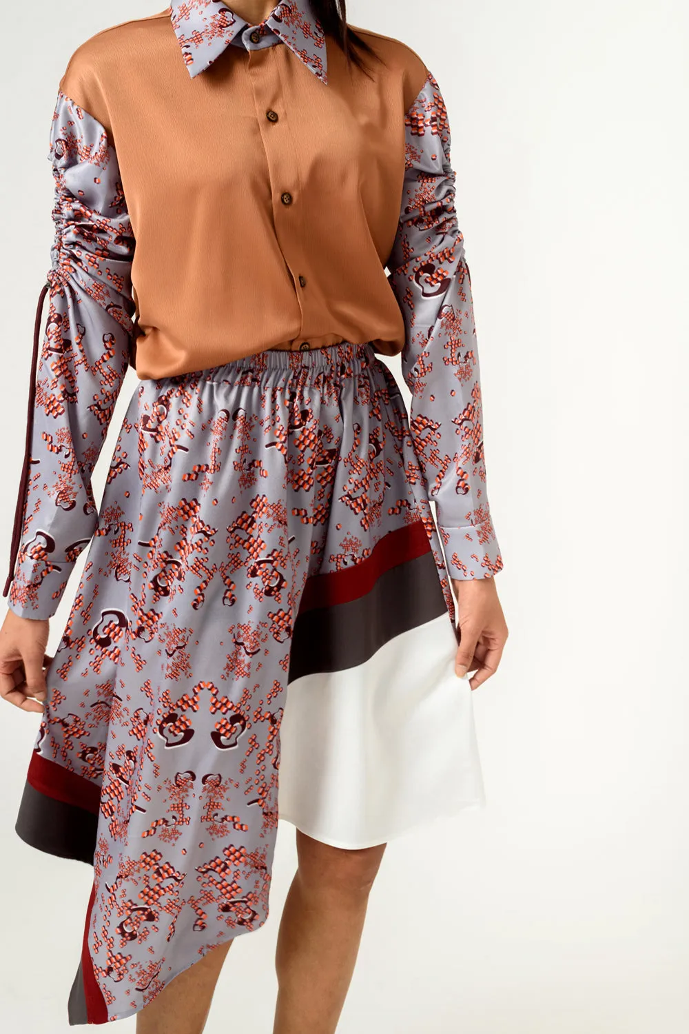 Dna Print Front Panelled Skirt